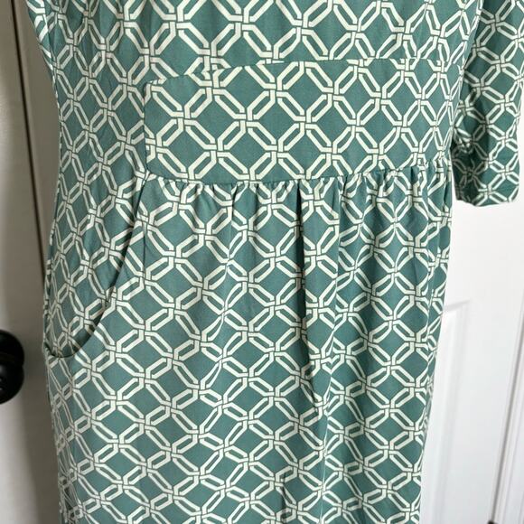 J. McLaughlin Emma Long Sleeve Catalina Cloth Pocket Dress Green Print M - Picture 4 of 7
